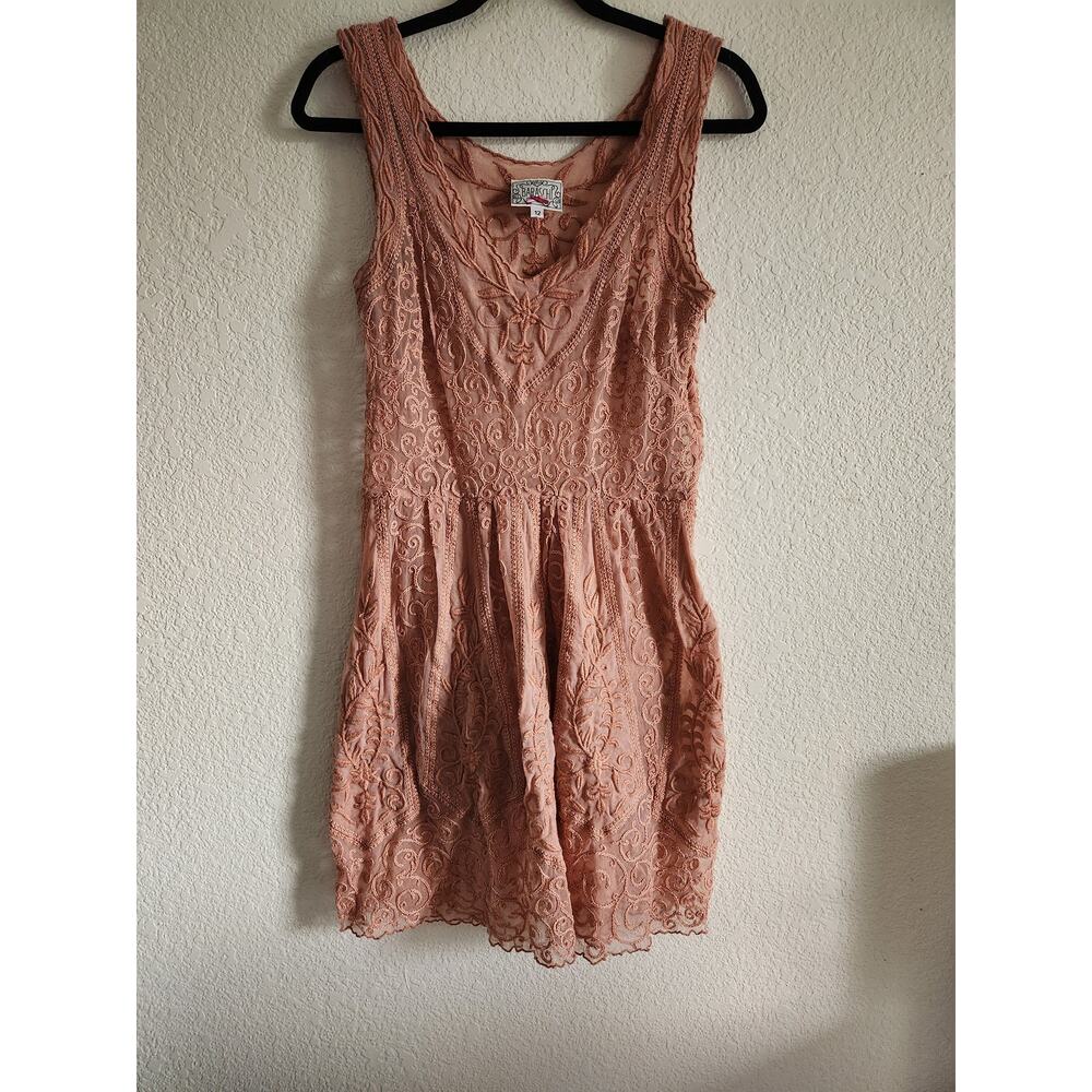 Baraschi For Anthropologie Women's Semi Sheer Boho Crochet Dress 12